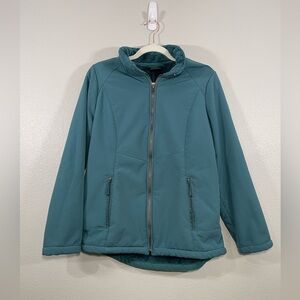 ZeroXposur Coat Jacket Warm Fleece Lined Teal Zip Up Women Size Large